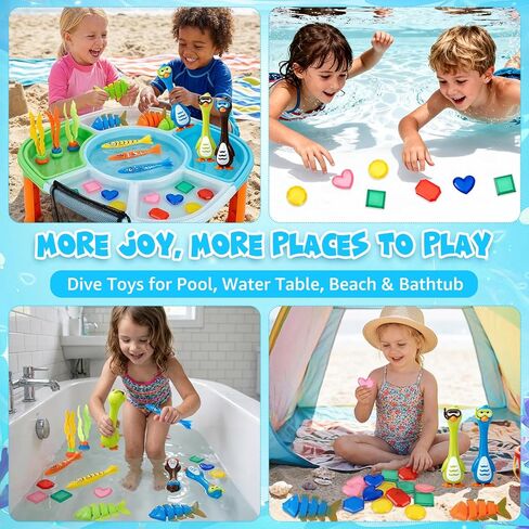 Penguin Diving Toys for Pool, Sinking Pool Diving Toys Underwater Treasure Hunt Game Set with Gems & Storage Bag, Swimming Pool Toys for Kids Ages 4-8 8-12 in Saudi Arabia