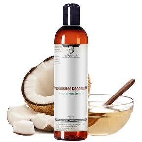 Premium Fractionated Coconut Oil, Lightweight Emollient Hydrating Moisturizer for Skin | 100% Pure, Unscented Coconut Oil for Hair and Skin | Expeller Pressed Carrier Oil for Essential Oils 4fl oz in Kuwait