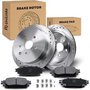 Front & Rear Drilled and Slotted Disc Brake Rotors & Ceramic Brake Pads Kit Fit for Dodge 2011-2020 Durango V6 3.6L; for Jeep 2011-2018 Grand Cherokee #53062 D1455 53061 D1498 in Saudi Arabia
