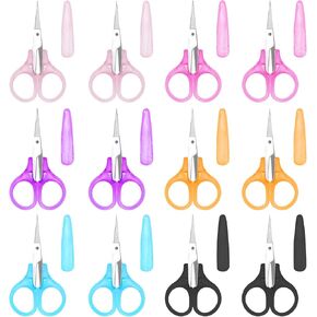 12 Pcs Small Scissors,All Purpose Mini Detail Craft Scissors Travel Set,Small Craft Scissor With Protective Cover Tiny Scissor For Facial Hair Trimming Sewing Crafting DIY Projects in Saudi Arabia