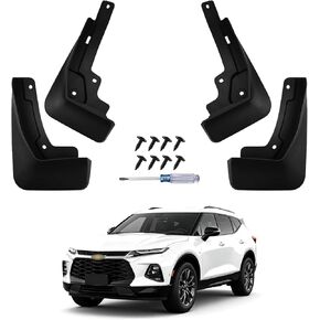 No Drill Mud Flaps for 2019-2024 Chevrolet Chevy Blazer SUV, Heavy Duty Front & Rear All Weather Splash Guards Set for L/1LT/2LT/3LT/RS/Premier Models, OEM Style Textured Black Mud Guards in Saudi Arabia