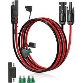 Solar Panel Connector to SAE Adapter Cable, 1FT 10AWG Solar Extension Cable with Fuse/SAE Polarity Reverse Adapter for RV Solar Panel Charger Kit in Kuwait