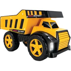 Maxx Action 16" Steel Dump Truck, Realistic Lights & Sounds, Heavy Duty Metal Truck Bed, Extra Large Wheels, Rugged Construction Vehicle Toy for Kids, Ages 3+, Indoor and Outdoor Play in Saudi Arabia