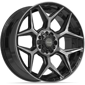4PLAY Wheels 4P06 22 Inch Rim Fits 6x135 & 6x139.7 22x9 Gloss Black Brushed with Tinted Clear (1) in Saudi Arabia