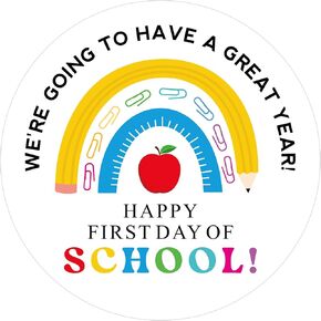 Back to School Stickers 2 Inch Happy First Day of School Stickers 120Pcs Self-Adhesive Round Personalized Welcome Sticker for Envelope Seals, Cards, Gift Bags and School Classroom Decorations in Kuwait