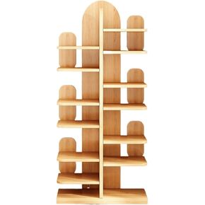 Bookshelf Simple Tree-Shaped Cactus Bookshelf Student Home Cabinet Small Narrow Slit Bookcase Living Room Multi-Layer Storage Locker for Living Room Home Office(Green) in Saudi Arabia