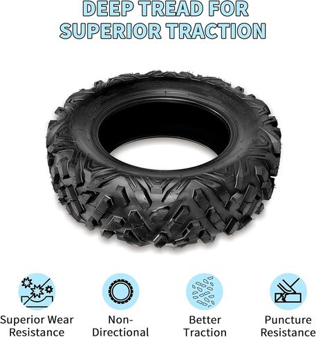 Set of 2 24x10-12 All-Terrain ATV UTV Tires, 6 Ply Tubeless, Heavy Duty Off-Road Tires for Mud and Sand, High Load Capacity and Durable Performance in Kuwait