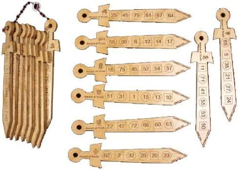 Swords of Truth - Math Magic Sword Trick - Astounding Math Trick with 8 Wooden Swords, Numbers and Shapes in Kuwait