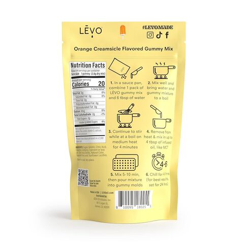 LĒVO Gummy Mix - Orange Creamsicle - Make Your Own Infused Gummies - Each Bag Makes 64 Gummies - 1 Pack in Saudi Arabia