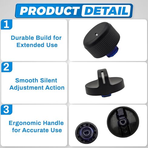 AC Heater Blower Fan Knob, AC Heater Control Knobs Compatible with Dodge Ram 1500 2500 3500 1994-1997, Chrysler Concorde 1994-1997, Replaces 4882482, 4882511, 3Pcs in Saudi Arabia