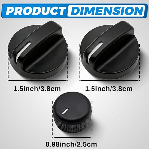 AC Heater Blower Fan Knob, AC Heater Control Knobs Compatible with Dodge Ram 1500 2500 3500 1994-1997, Chrysler Concorde 1994-1997, Replaces 4882482, 4882511, 3Pcs in Saudi Arabia