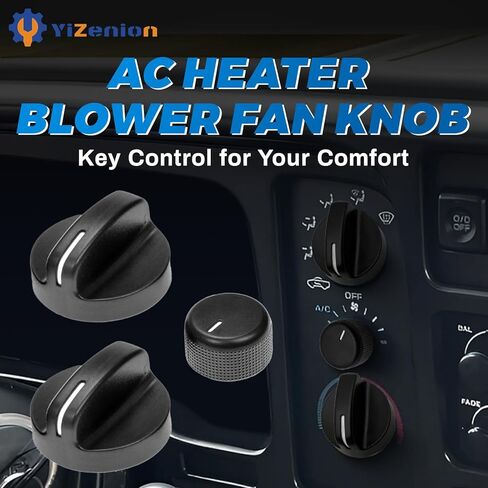 AC Heater Blower Fan Knob, AC Heater Control Knobs Compatible with Dodge Ram 1500 2500 3500 1994-1997, Chrysler Concorde 1994-1997, Replaces 4882482, 4882511, 3Pcs in Saudi Arabia