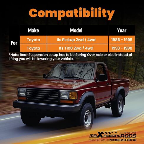 maXpeedingrods 3" Rear Lift Blocks for Toyota Pickup 2WD 4WD 1986-1995, for T100 2WD 4WD 1993-1998, Leveling Block Kit with U-bolts in Kuwait