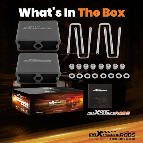 maXpeedingrods 3" Rear Lift Blocks for Toyota Pickup 2WD 4WD 1986-1995, for T100 2WD 4WD 1993-1998, Leveling Block Kit with U-bolts in Kuwait