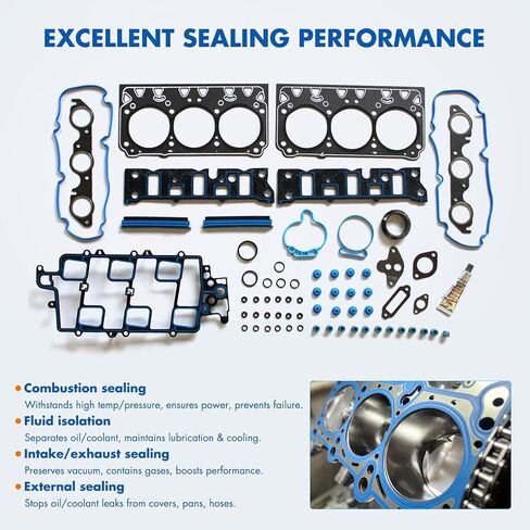 Cylinder Head Gasket set Fit for Buick LaCrosse 3.8L,for Chevrolet Impala 3.8L,for Oldsmobile 88 3.8L,for Pontiac Bonneville 3.8L Replace HS9917PT-3,HGS3144 in Kuwait