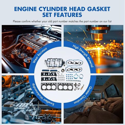 Cylinder Head Gasket set Fit for Buick LaCrosse 3.8L,for Chevrolet Impala 3.8L,for Oldsmobile 88 3.8L,for Pontiac Bonneville 3.8L Replace HS9917PT-3,HGS3144 in Kuwait
