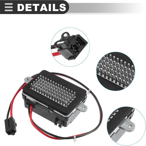 Motoforti HVAC Blower Motor Resistor, AC Blower Control Module, for Jeep Grand Cherokee 4.0L 4.7L 2001-2004, Metal Plastic, No.5012699AA, Black Silver Tone in Kuwait