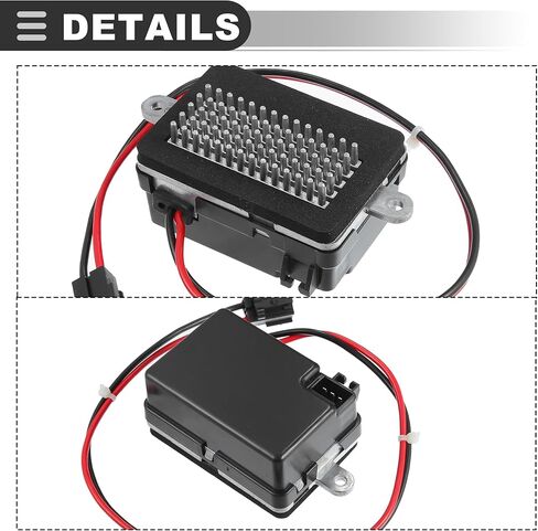 Motoforti HVAC Blower Motor Resistor, AC Blower Control Module, for Jeep Grand Cherokee 4.0L 4.7L 2001-2004, Metal Plastic, No.5012699AA, Black Silver Tone in Kuwait