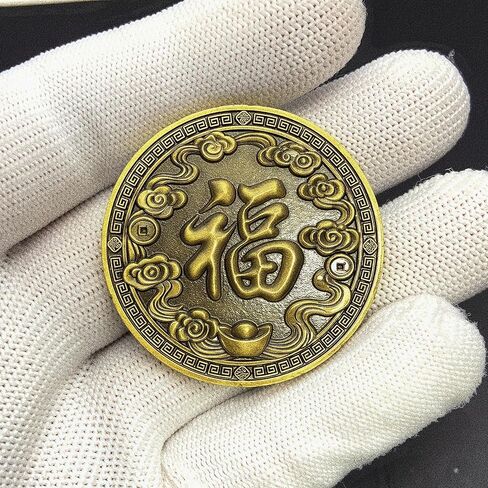 Chinese Feng Shui Lucky Coin with Horse Symbol for Success and Prosperity - Commemorative Coin for Good Luck, Fortune, and Positive Energy - Ideal Lucky Charm Gift & Lottery Ticket Scratcher Tool in Saudi Arabia