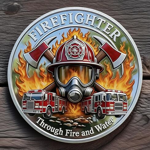 Firefighter Challenge Coin 3D Commemorative Token - Fireman Appreciation Gifts for Men Women, Fire Department Collectible Keepsake for Academy Graduation, Promotion, Retirement and Rescue Volunteers in Saudi Arabia