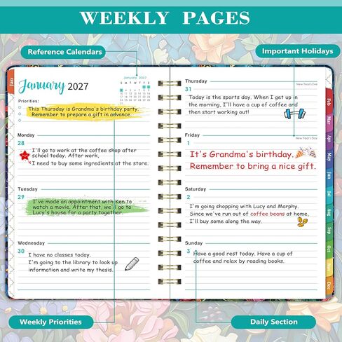 2024 Planner - Weekly & Monthly Planner 2024 with Twin-wire Binding, January 2024 - December 2024, 8" x 10", Thick Paper, Perfect for Home, School & Office Organizing in Saudi Arabia