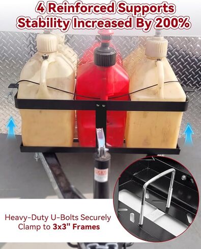 Gas Can 5 Gallon Fuel Container Holder,Fits Three 5 Gallon Gas Can,Compatible With VP Racing Fuel Jug 5.5 Gallon,VP Racing Fuel Jug,Gas Can Holder For Trailer(Holder Only) in Saudi Arabia