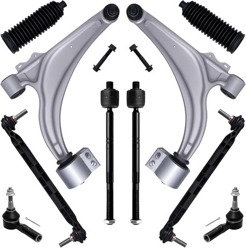 AUQDD 10Pc Front Suspension Kit Fit For 12-17 Bu-ick Verano, 11-15 Chevy Cruze, Volt, 2 Lower Control Arm w/Ball Joint 2 Sway Bar Link 4 Outer & Inner Tie Rod End (# K621751 K750519 EV800884 ES800949) in Kuwait