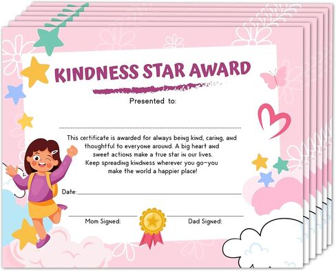 Certificate Of Achievement, Kindness Certificates Award Gifts For Kids Children Students, Preschool Achievement for Kindness Appreciation Decorations Supplies, 25 Pack Well done Award Certificates, 07 in Saudi Arabia