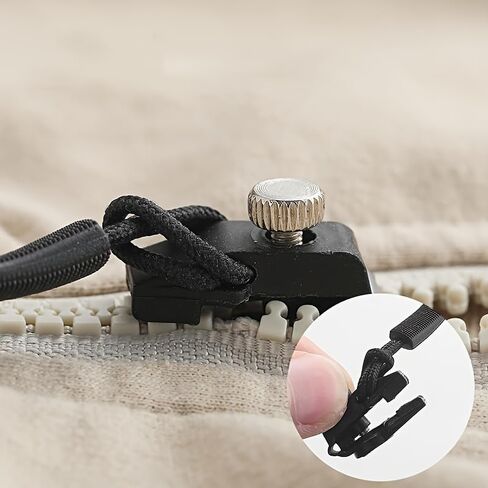 Universal Zipper Repair Kit, 12Pcs, 3 Sizes Adjustable Zipper Pull Replacement for Backpacks, Jackets, Luggage & Boots, No Tools Needed, Daily Essential Items in Kuwait