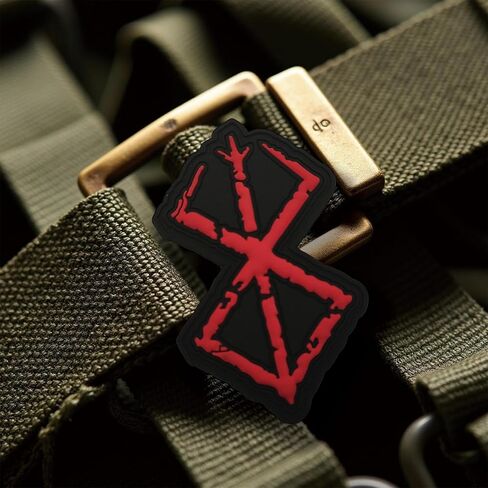 Berserk Rune Red Ancient Nordic Symbol Comic Manga Lover PVC Patch, Tactical Military Funny Hook and Loop Morale Patches PVC Patch for Bag, Molle Vest, Backpack, Clothing, DIY Applique, Hat, Jackets in Saudi Arabia