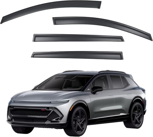 واقيات النوافذ الواقية من المطر تناسب Equinox EV 2025 2026، ملحقات مظلات فتحات التهوية للنافذة الجانبية للنوافذ الخارجية، 4 قطع من الدخان الداكن (Equinox EV فقط) in Kuwait
