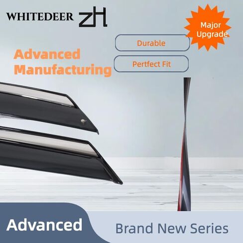 Fits for Honda Pilot 2016 2017 2018 2019 2020 2021 2022 Advanced PC + Chrome Safe Smoke Window Visor Set - Sun, Rain, and Vent Protection, 4-Pieces Tape-On Window Deflector Guard Kit in Kuwait