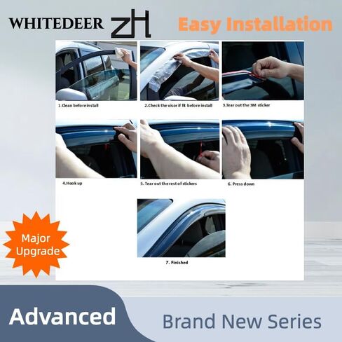 Fits for Honda Pilot 2016 2017 2018 2019 2020 2021 2022 Advanced PC + Chrome Safe Smoke Window Visor Set - Sun, Rain, and Vent Protection, 4-Pieces Tape-On Window Deflector Guard Kit in Kuwait