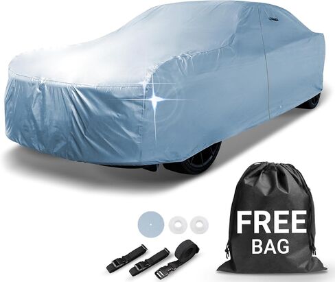iCarCover 18-Layers Premium SUV Car Cover Waterproof All Weather, UV Sun Protection, Snow & Dust Resistant | Custom Form-Fit with Straps | Universal, Breathable & Padded Car Cover SUV | 217-226" in Kuwait