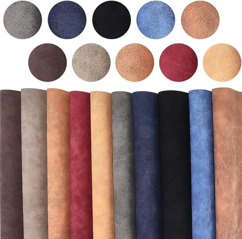 11 x 8 Inch 10 Colors Solid Faux Suede Sheets Waterproof Smooth PU Leather Rolls Soft Velvety Touch Frosted Synthetic Leather Vinyl Fabric for Upholstery Handmade DIY Sewing Crafts in Kuwait