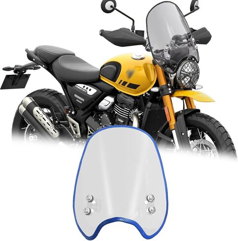 For SCRAMBLER 400 XC Scrambler 400 xc 2025 2026 Motorcycle windshield air fairing, front wind deflector, handlebar windshield, heightened instrument sun visor (Smoky gray,black) in Kuwait
