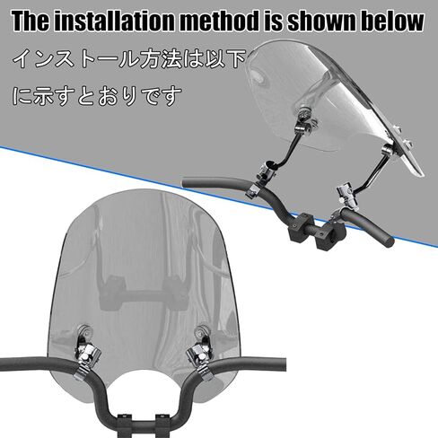 For SCRAMBLER 400 XC Scrambler 400 xc 2025 2026 Motorcycle windshield air fairing, front wind deflector, handlebar windshield, heightened instrument sun visor (Smoky gray,black) in Kuwait