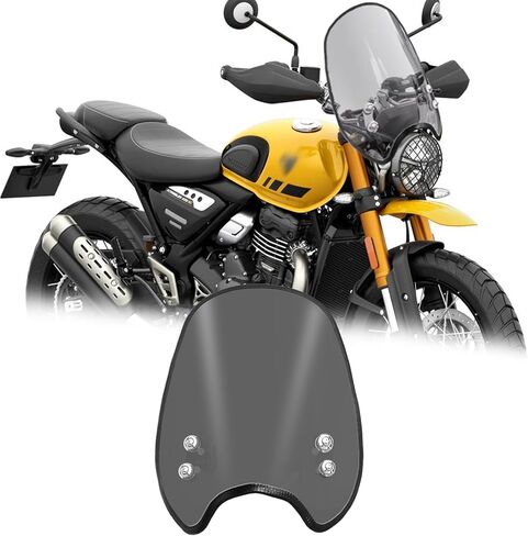 For SCRAMBLER 400 XC Scrambler 400 xc 2025 2026 Motorcycle windshield air fairing, front wind deflector, handlebar windshield, heightened instrument sun visor (Smoky gray,black) in Kuwait