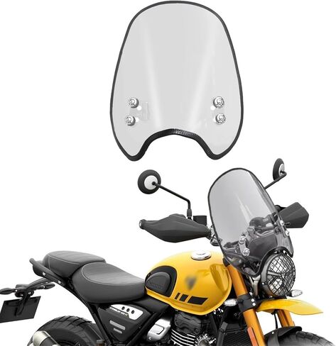 For SCRAMBLER 400 XC Scrambler 400 xc 2025 2026 Motorcycle windshield air fairing, front wind deflector, handlebar windshield, heightened instrument sun visor (Smoky gray,black) in Kuwait
