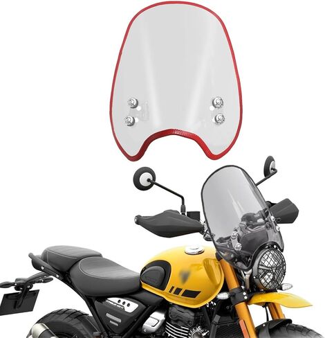 For SCRAMBLER 400 XC Scrambler 400 xc 2025 2026 Motorcycle windshield air fairing, front wind deflector, handlebar windshield, heightened instrument sun visor (Smoky gray,black) in Kuwait