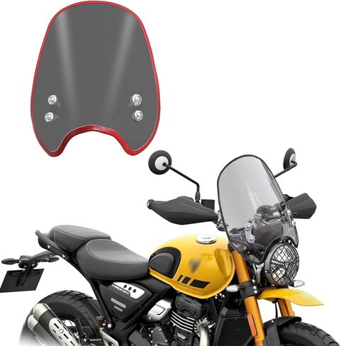 For SCRAMBLER 400 XC Scrambler 400 xc 2025 2026 Motorcycle windshield air fairing, front wind deflector, handlebar windshield, heightened instrument sun visor (Smoky gray,black) in Kuwait