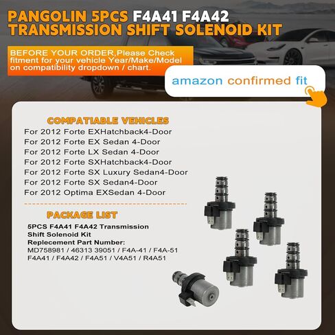 PANGOLIN 5 قطعة F4A41 F4A42 طقم الملف اللولبي ناقل الحركة مناسب لميتسوبيشي فورتي أوبتيما سول إنديفور توكسون روندو؛ استبدال OE MD758981، 46313 39051، F5A51 V4A51 R4A51 in Kuwait