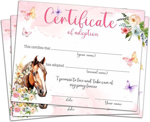 Safari Jungle Animals Adoption Certificate -10 Pcs, Adopt an Animal Certificate for Girl Boy, Wild Animals Party Animal Birthday Party Favors Supplies -A23 in Saudi Arabia