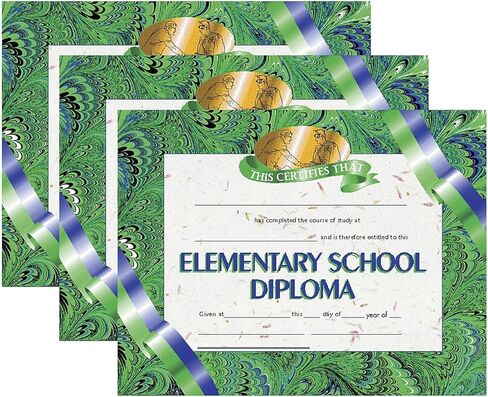 Hayes Publishing Elementary School Diploma, 8.5-inch x 11-inch, 30 Per Pack, 3 Packs (H-VA522-3) in Kuwait
