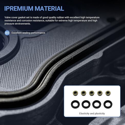 VS50500R Valve Cover Gasket Set with Gromets and Spark Plug Tube Seals Compatible with Acura EL 1997-2000 Fit for Honda Civic 1.5L 1992-2000 Civic del Sol 1993-1997 1.6L L4 Replace VS50499R in Kuwait