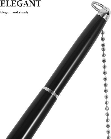 TEHAUX Crystal Signature Desk Pen with Black Silver Base Counter Pen with Chain for Office and Hotel Reception Business Accessory for Men in Kuwait