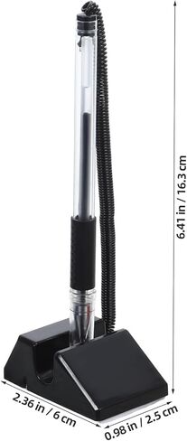 ULTECHNOVO Counter Security Gel Ink Pen with Stand, 3pcs Black, Navy, and Crimson Desktop Anti-theft Reception Desk Pen for Office Bank Hotel Use in Kuwait