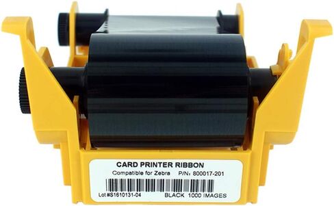 800017-201 Black Monochrome Ribbon for Zebra P11XX Card Printers, P100i P110i P120i Resin Ribbon, 1000 Prints in Kuwait