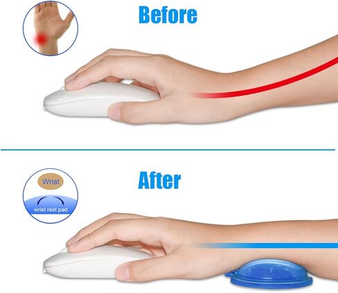 JIKIOU Silicone Gel Wrist Rest Cushion Heart-Shaped Translucence Ergonomic Mouse Pad Cool Hand Pillow Effectively Reduce Wrist Fatigue Pain, Blue 2 Pack in Kuwait