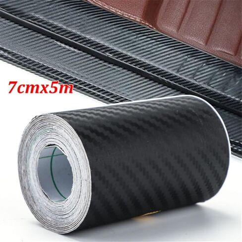 7cm×5m Carbon Fiber Wrap Black Automotive Vinyl Wrap for Cars Carbon Fiber Tape Car Door Edge Guards Overlay Vehicle Exterior Accessories in Kuwait